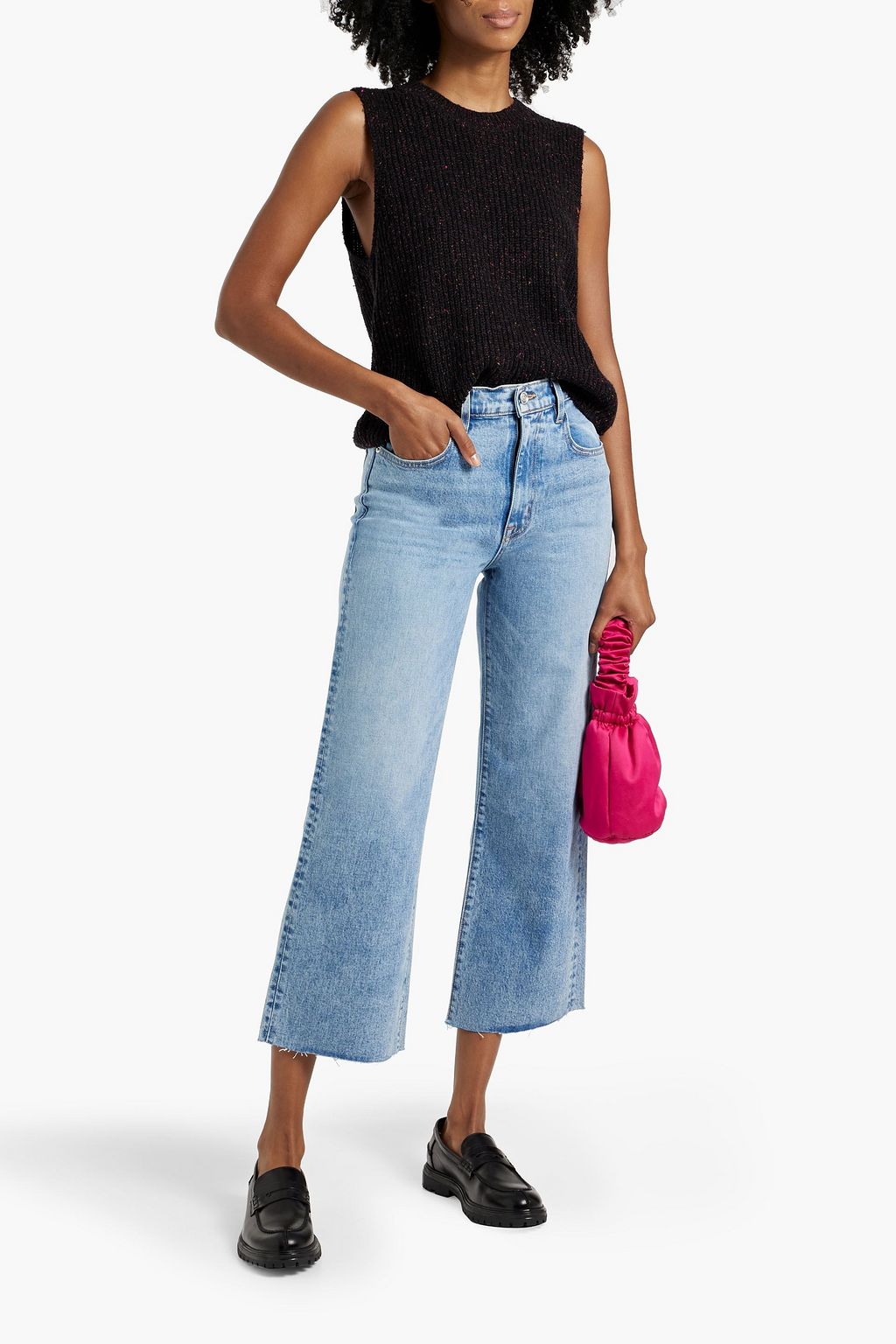 SLVRLAKE Grace cropped high-rise wide-leg jeans | THE OUTNET