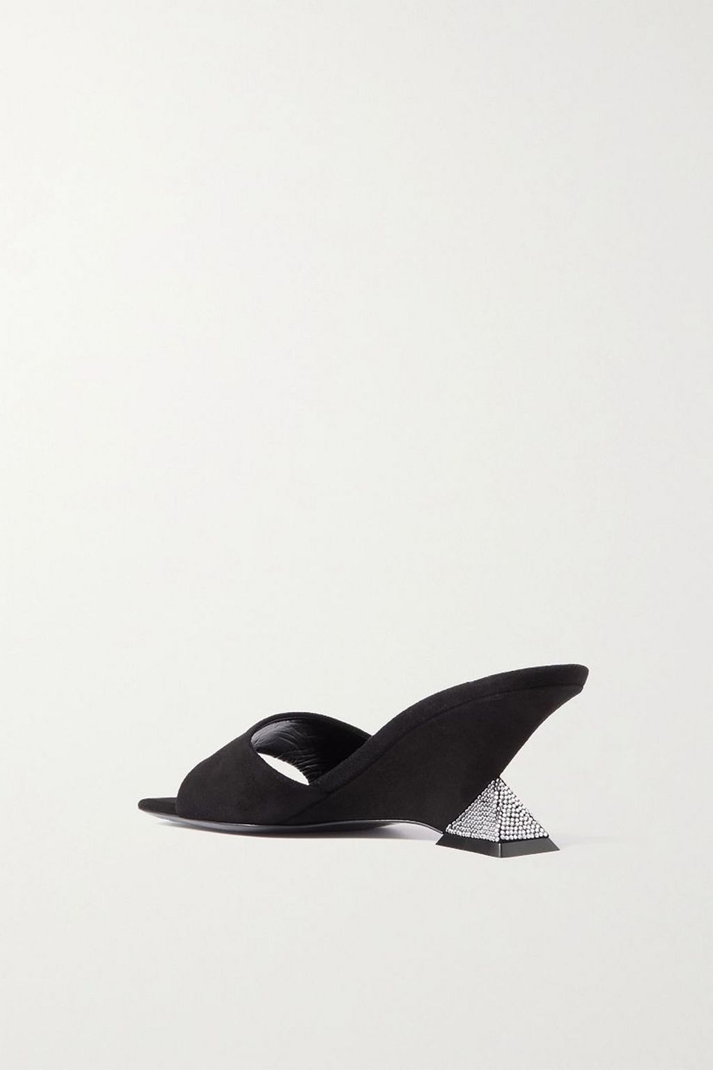 THE ATTICO Cheope crystal-embellished suede mules