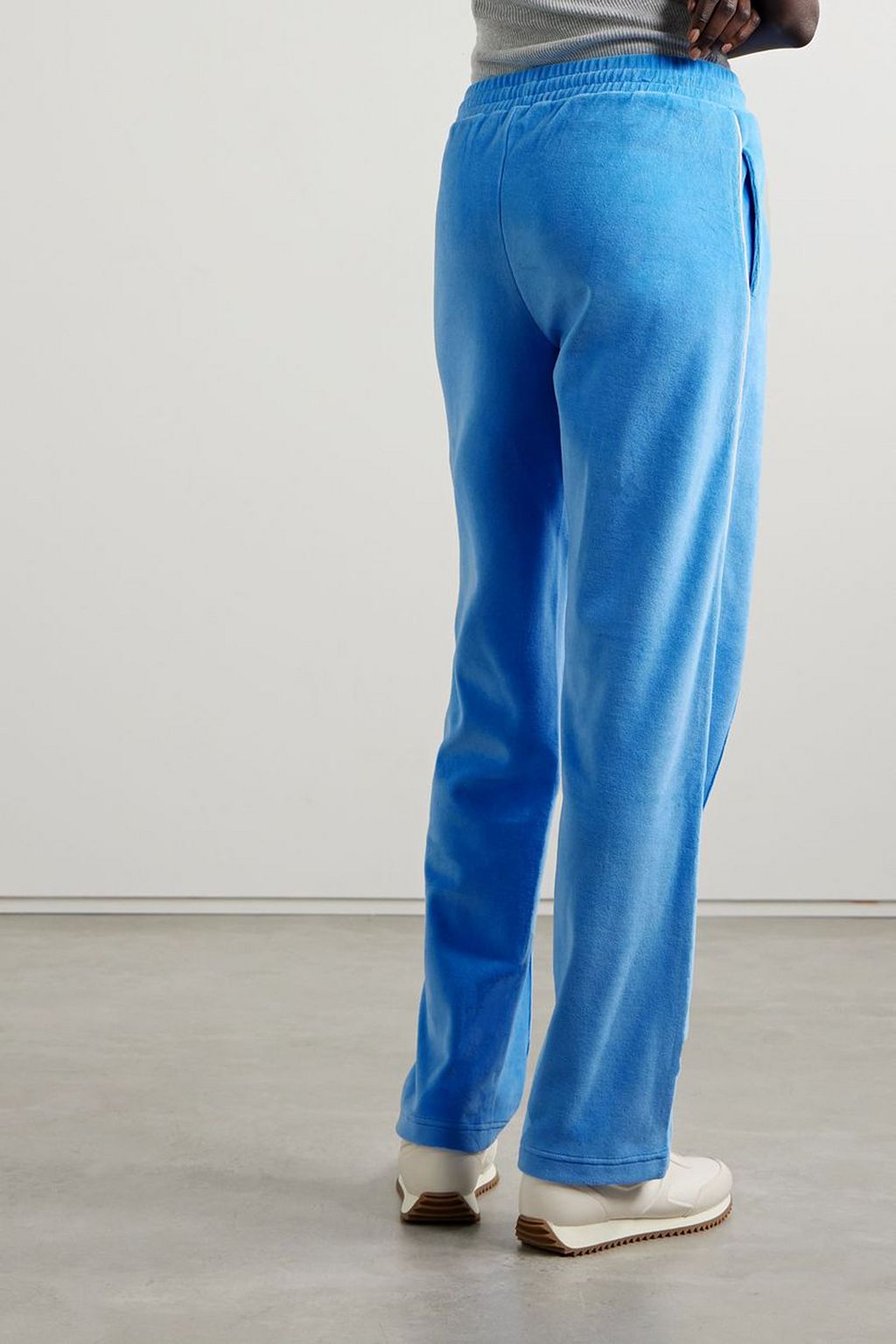 SPORTY & RICH Embroidered cotton-velour track pants