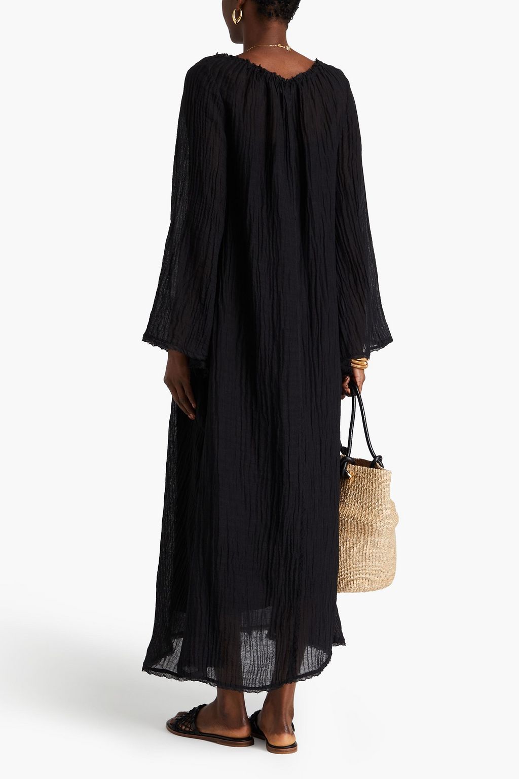 BY MALENE BIRGER ラミー&プリーツ加工 コットン混ガーゼ マキシワンピース