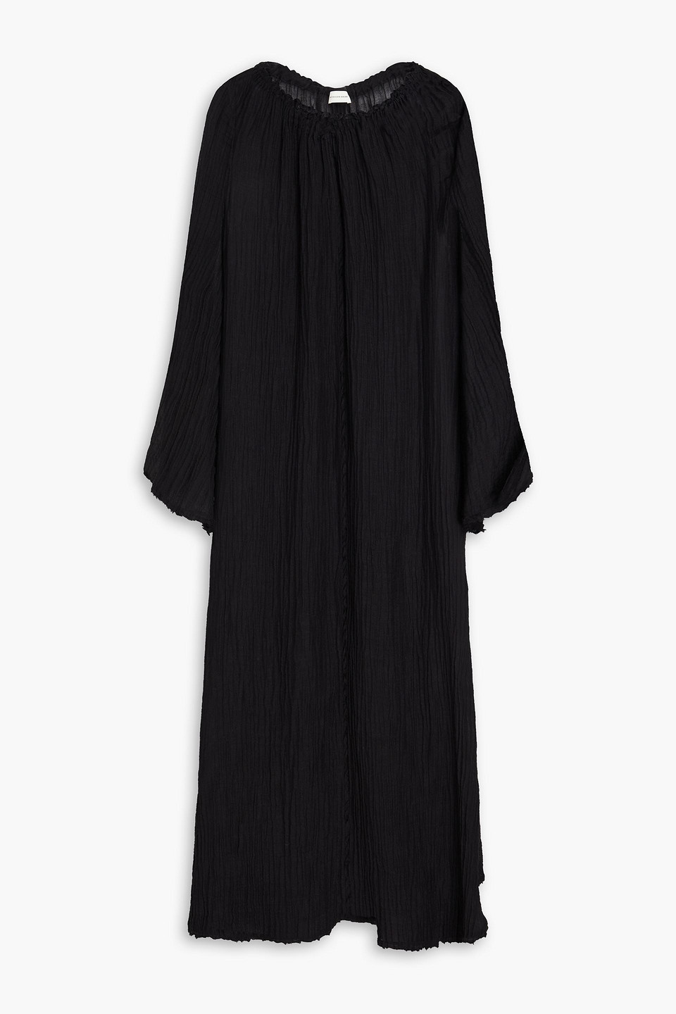 By Malene Birger Ribbed Ramie And Cotton-blend Midi Dress In Black