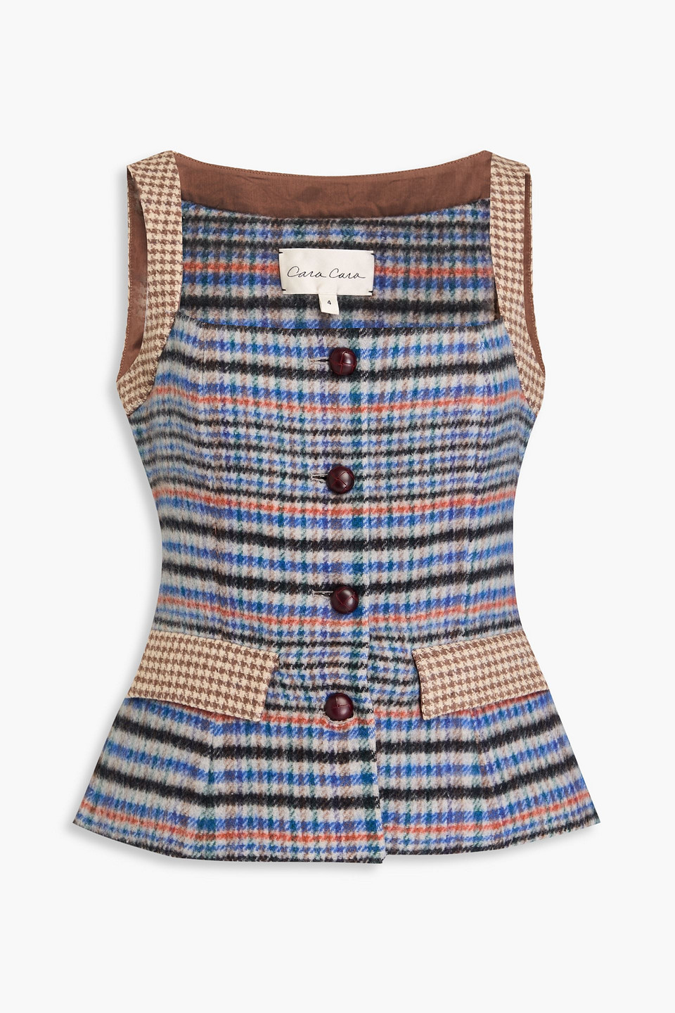 Cara Cara Zoe Brushed Tweed Vest In Blue
