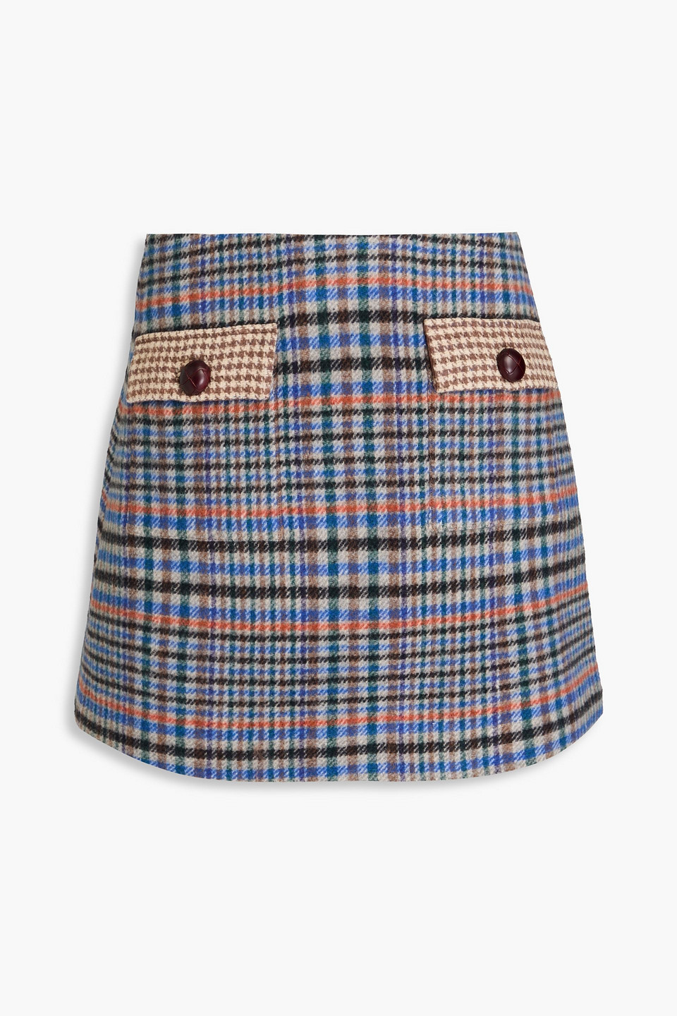 Cara Cara Iggy Brushed Tweed Mini Skirt In Blue