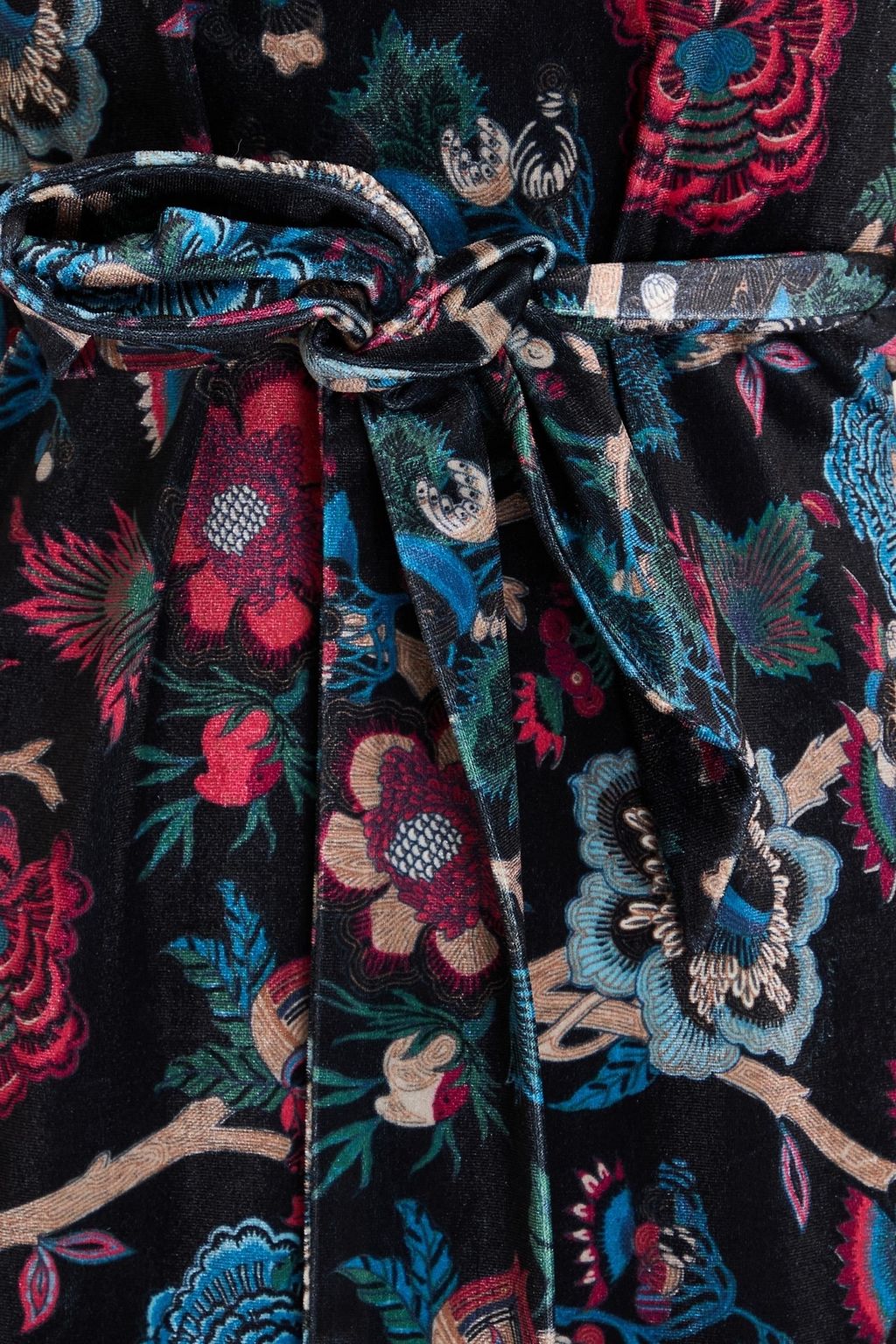 CARA CARA Piper floral-print stretch-velvet midi dress