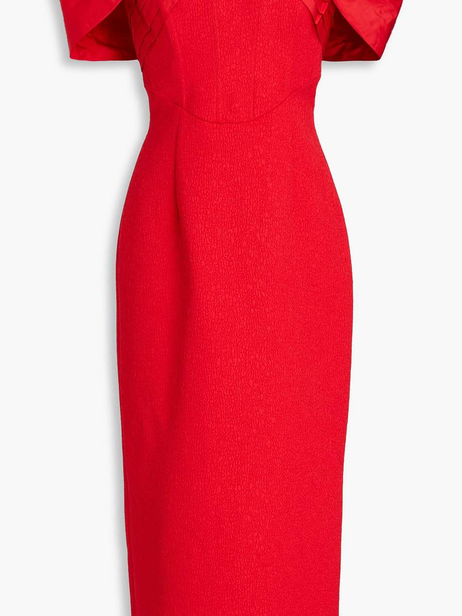chiara off-the-shoulder cloqué and taffeta midi dress