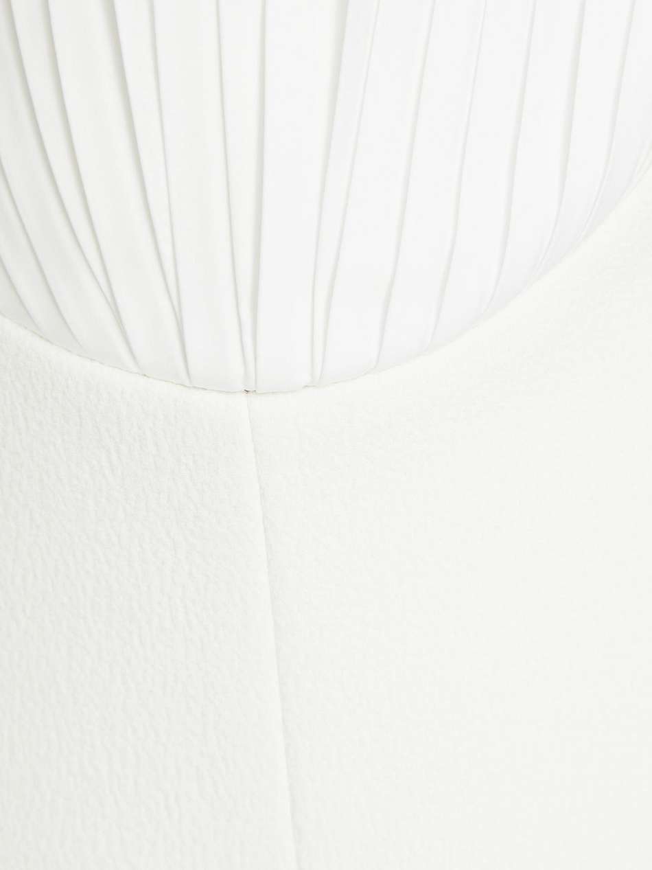 cora pleated crepe midi dress