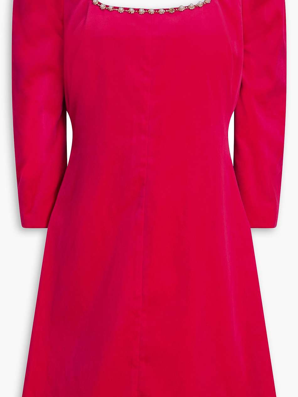 belinda crystal-embellished cotton-blend velvet mini dress