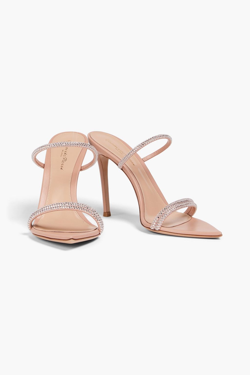 GIANVITO ROSSI Cannes Mules aus Veloursleder mit Kristallverzierung