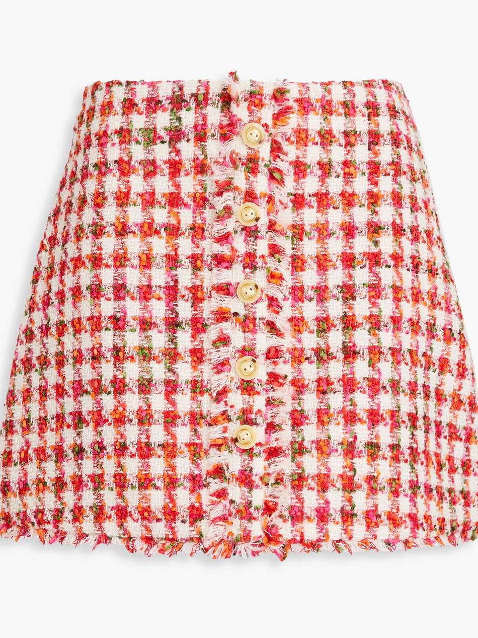 gingham tweed mini skirt