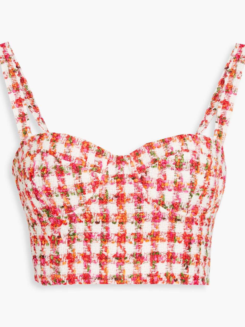 claudine gingham tweed top