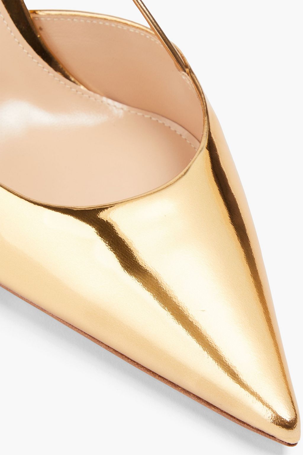 GIANVITO ROSSI Ascent mirrored-leather slingback pumps