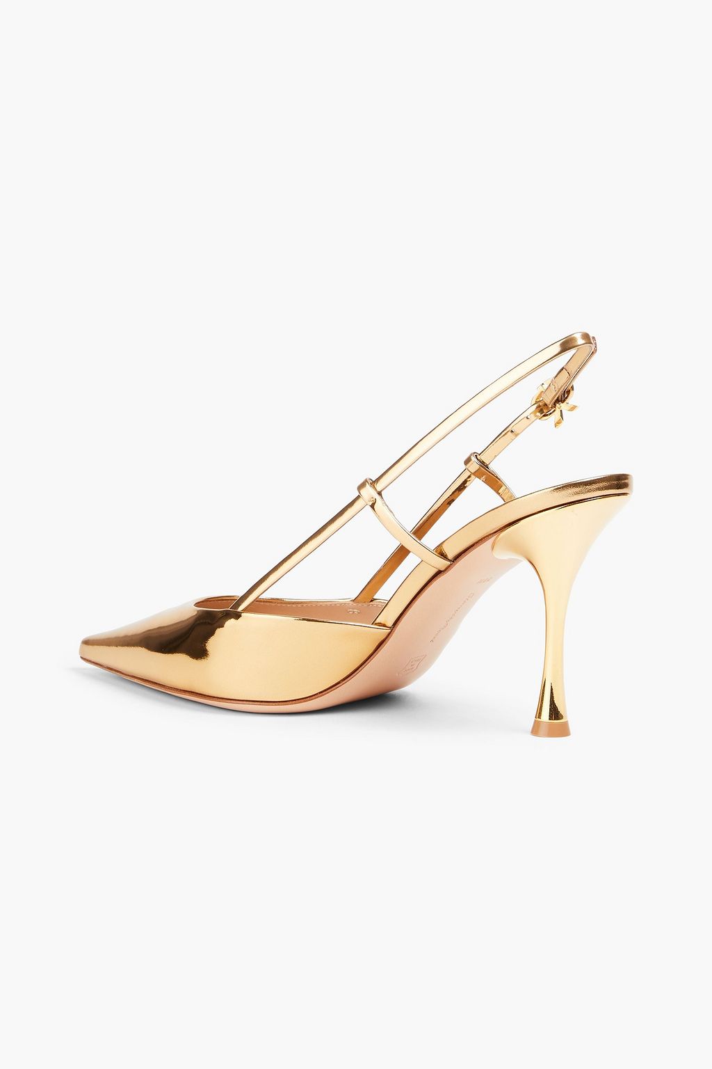 GIANVITO ROSSI Ascent mirrored-leather slingback pumps