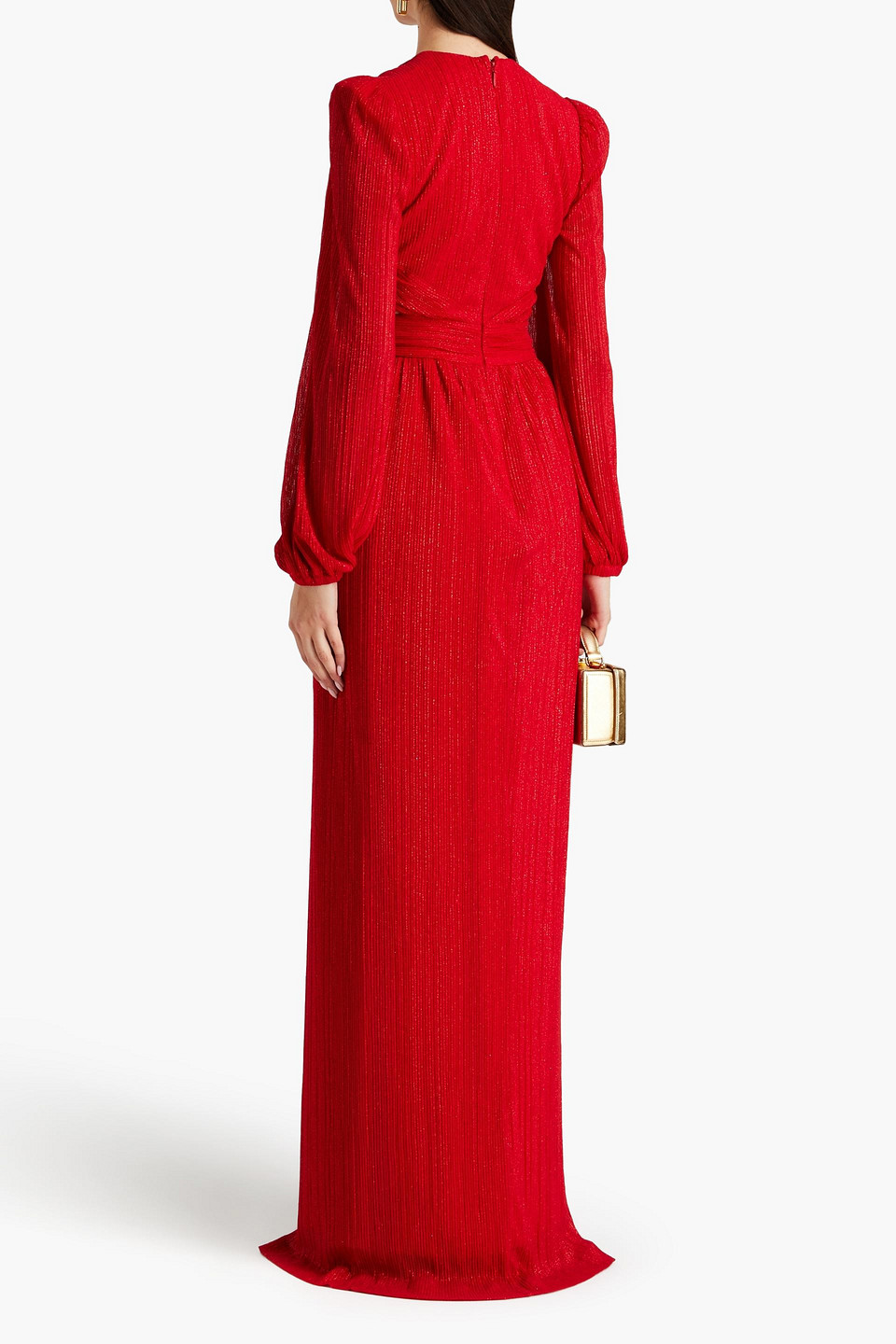 Rebecca Vallance Samantha Long-sleeve Maxi Dress In Red
