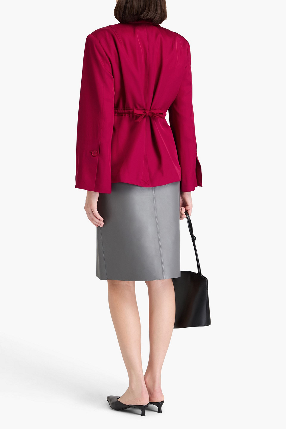 By Malene Birger Biento Twill Blazer In Crimson