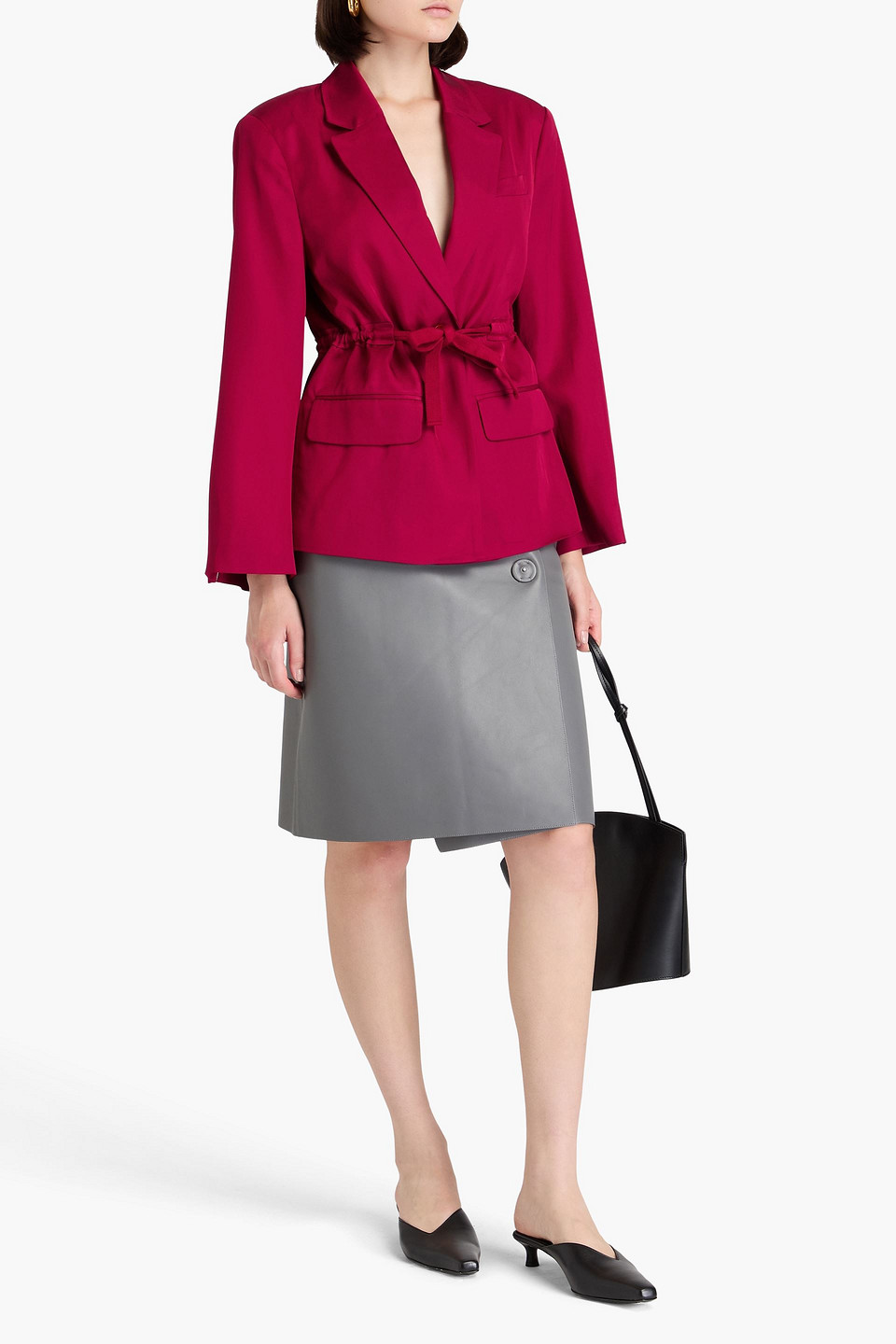 By Malene Birger Biento Twill Blazer In Crimson