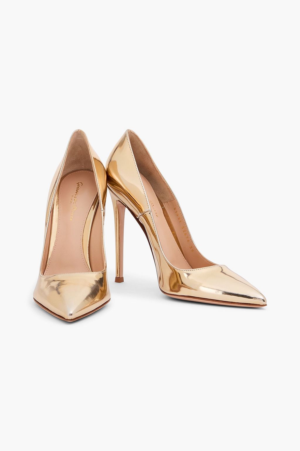 GIANVITO ROSSI 115 mirrored-leather pumps
