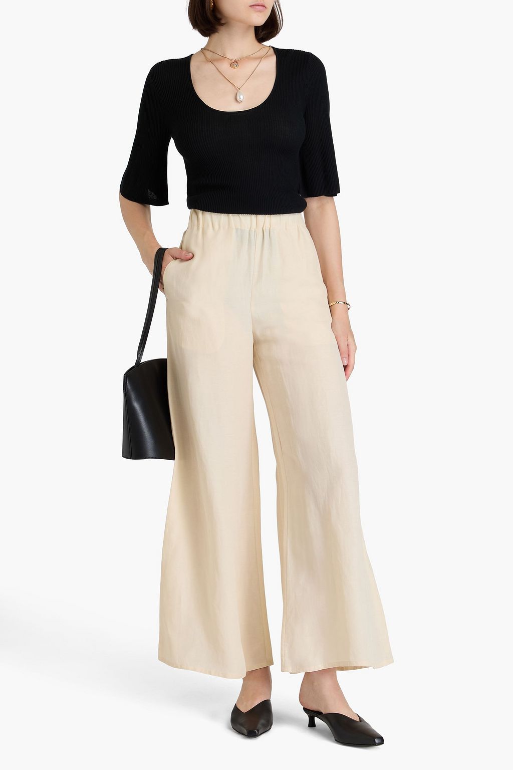 BY MALENE BIRGER بلوزة "ريمونا" من لايوسيل مصنوع من TENCEL™ مضلّع