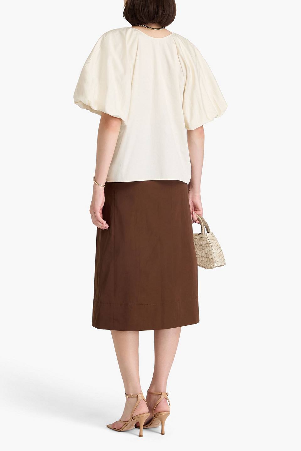By Malene Birger Piamonte Cotton-poplin Top In Cream