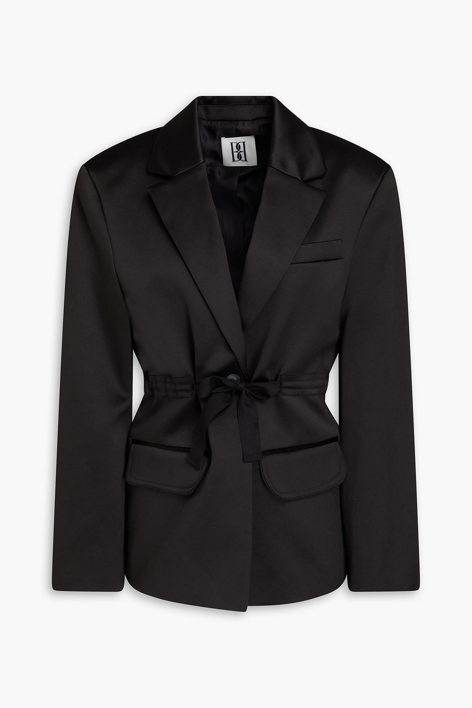 By Malene Birger Biento Duchesse-satin Blazer In Black