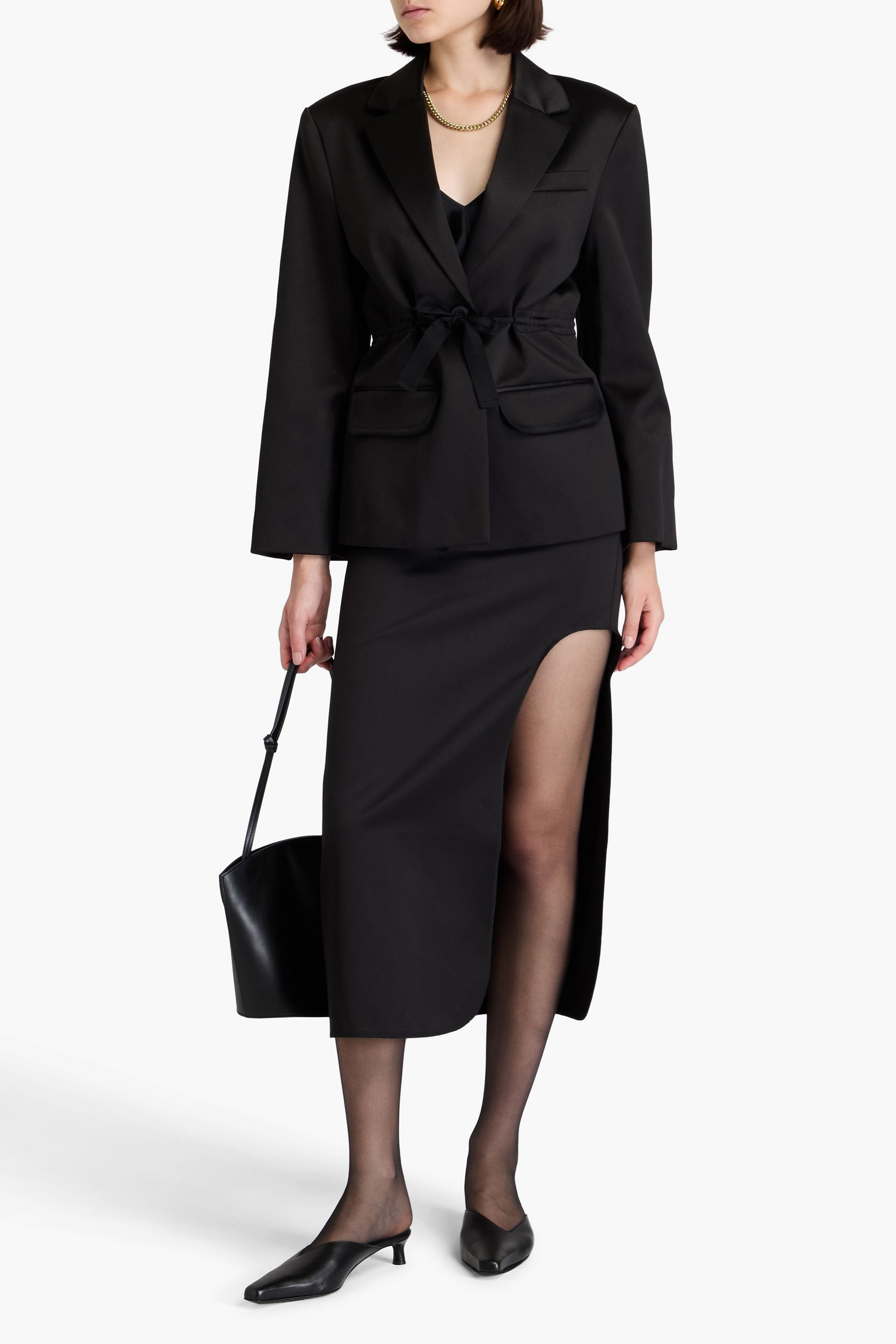 By Malene Birger Biento duchesse-satin blazer