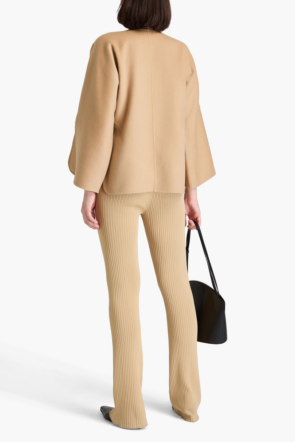 By Malene Birger Calias Brushed Wool-felt Top In Sand