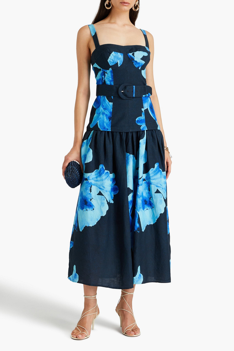 Nicholas Lidia Maxi Dress In Navy