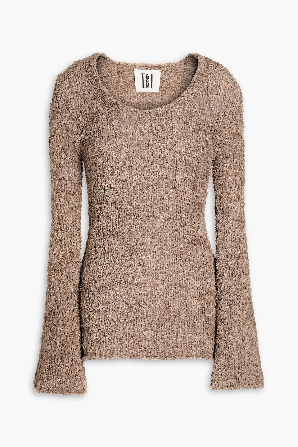 By Malene Birger Pelira Open-knit Cotton-blend Sweater In Mushroom