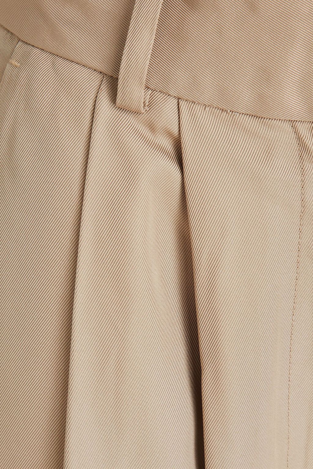 BY MALENE BIRGER Pascali pleated satin-twill wide-leg pants