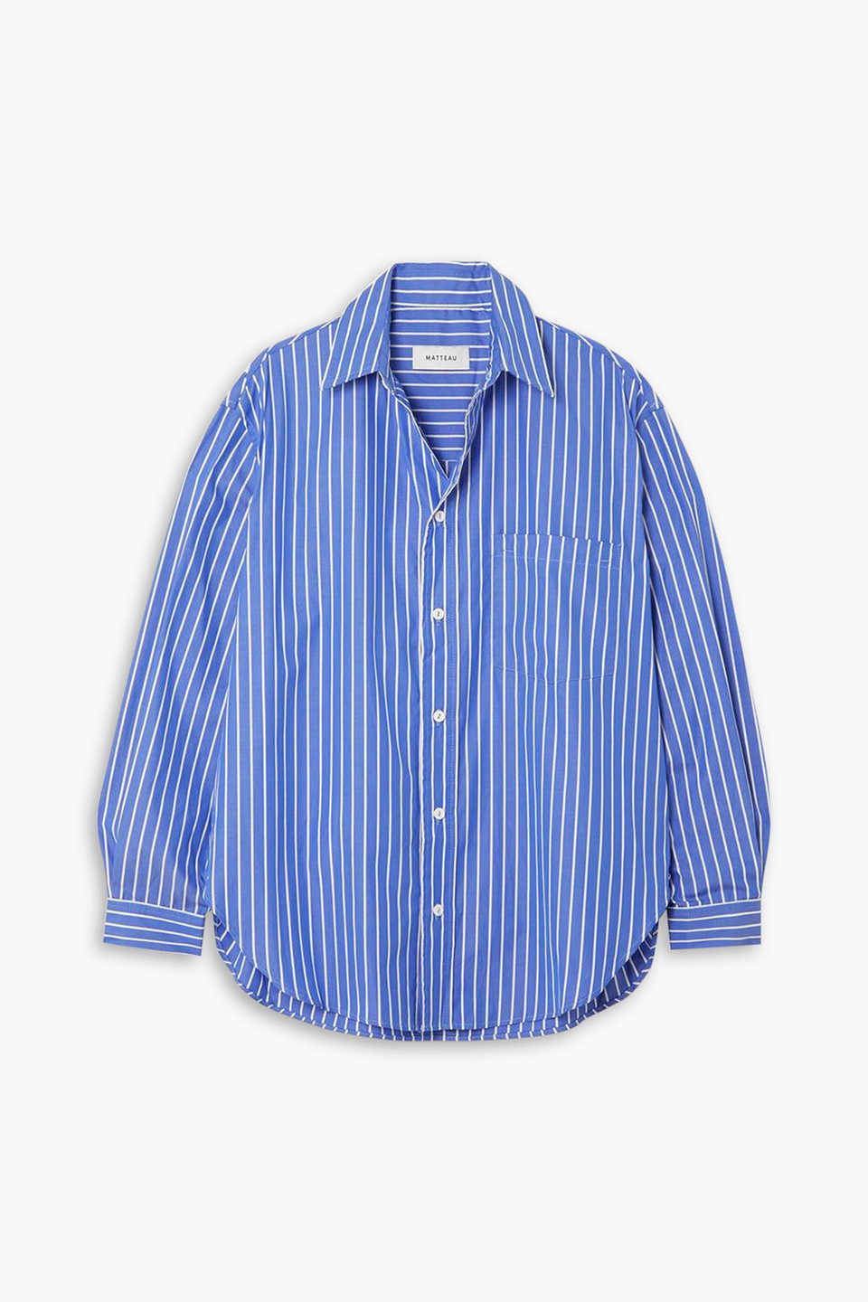Matteau Striped Cotton-poplin Shirt In Blue