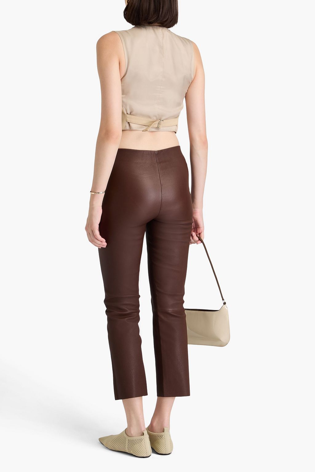 BY MALENE BIRGER Florentina cropped stretch-leather slim-leg pants
