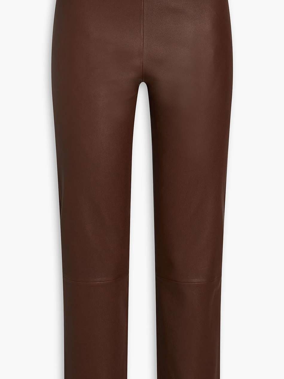 florentina cropped stretch-leather slim-leg pants