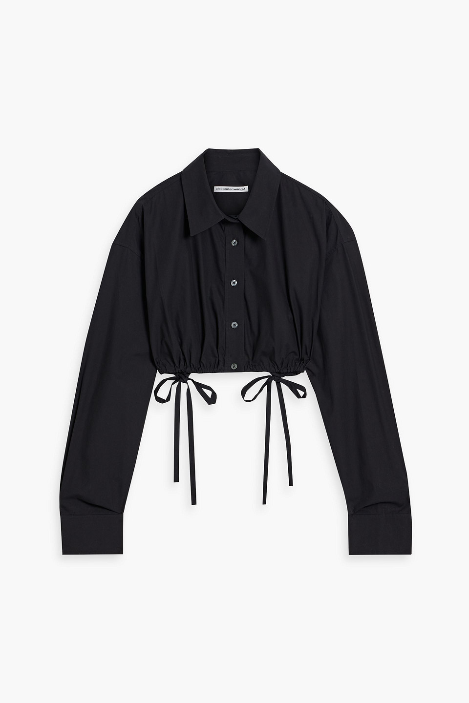 Cropped cotton-poplin shirt