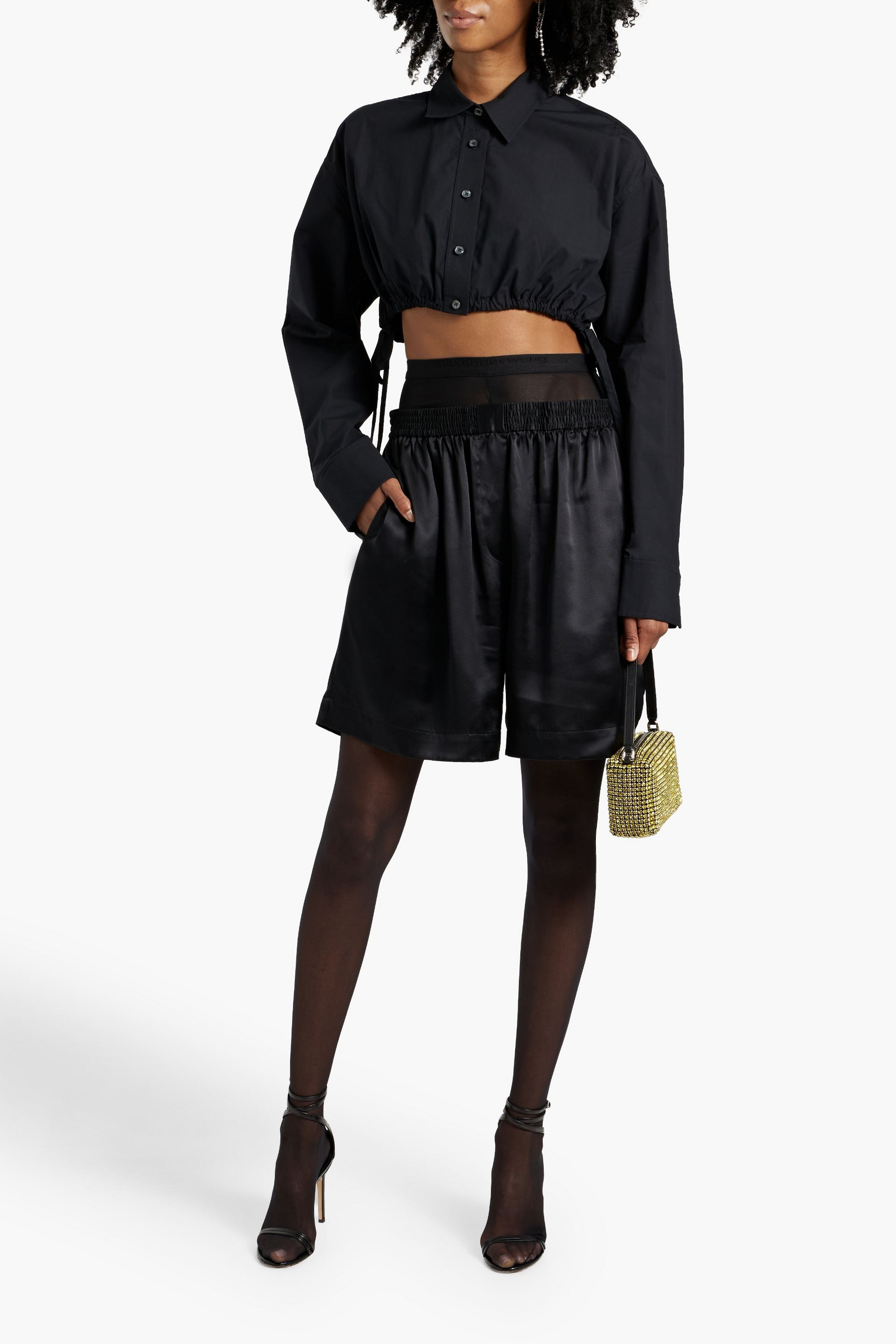 ALEXANDERWANG.T Cropped cotton-poplin shirt