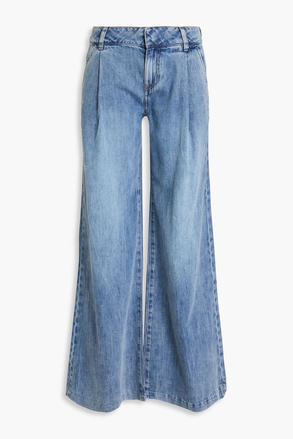 ALICE + OLIVIA JEANS ローライズ フレアジーンズ 色あせ加工