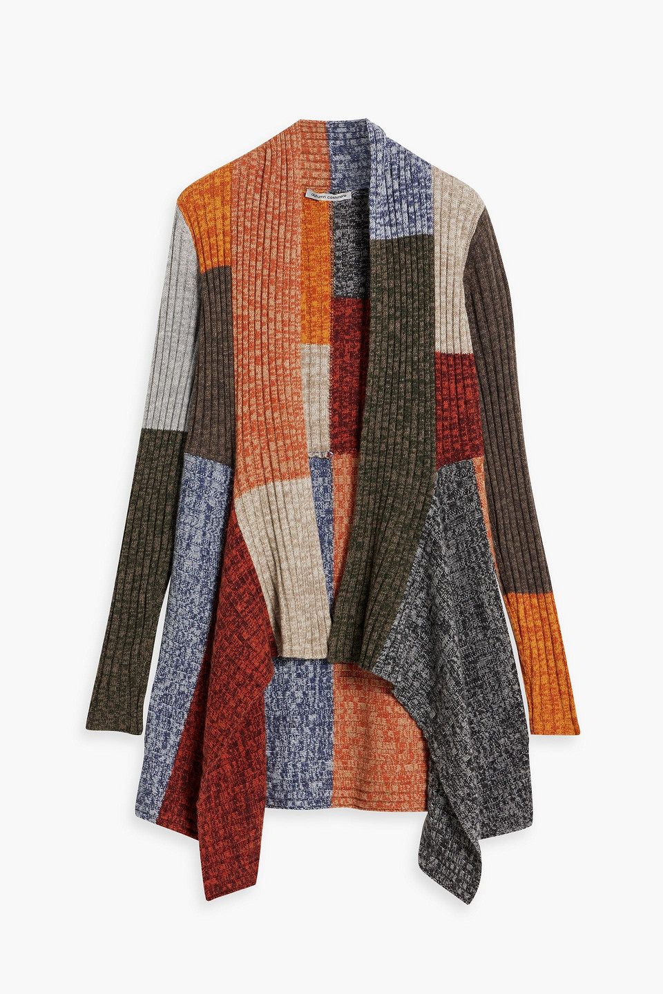 autumn cashmere - patchwork-effect ribbed-knit cardigan - neutral - s