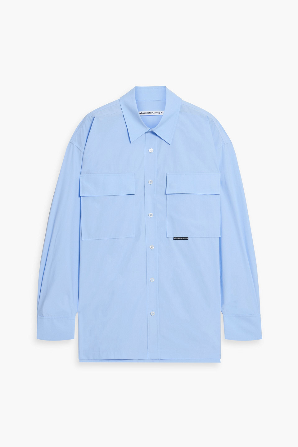 Alexander Wang T Oversized Cotton-poplin Shirt In Light Blue