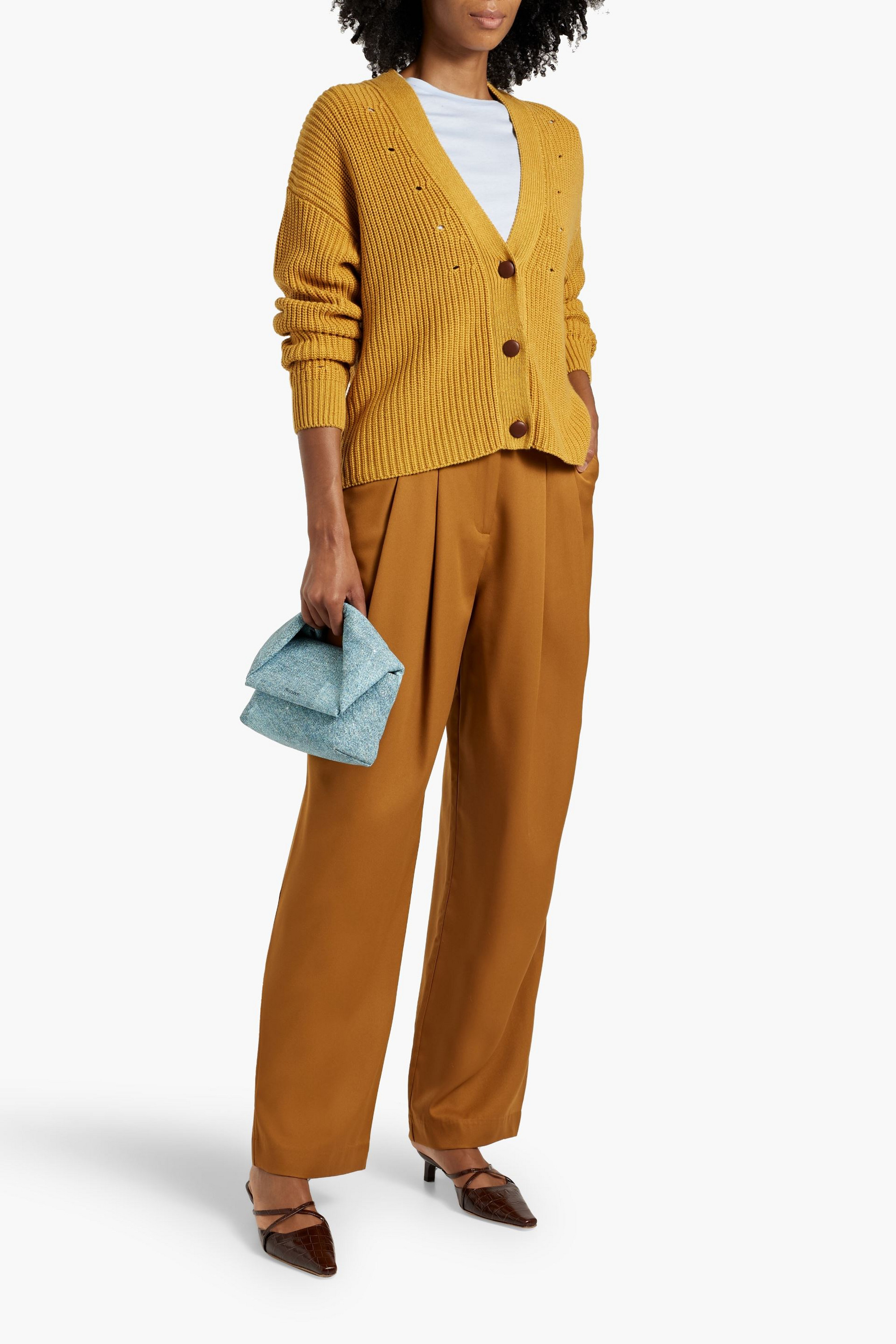 COTTON BY AUTUMN CASHMERE Pointelle-knit cotton cardigan