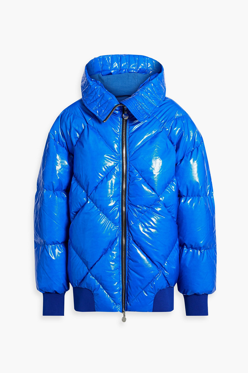 Ienki Ienki Quilted Coated Ripstop Jacket In Cobalt Blue