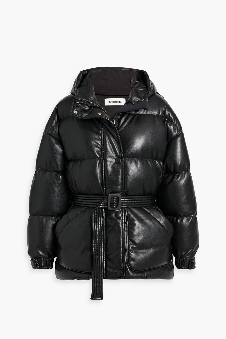 Ienki Ienki Michlin Quilted Faux Leather Down Jacket In Black