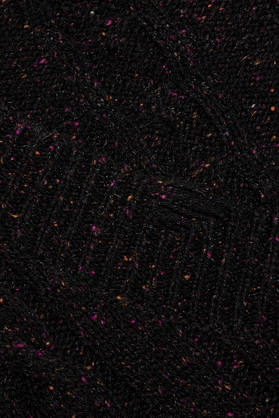 Autumn Cashmere Distressed Donegal Cable-knit Sweater In Black