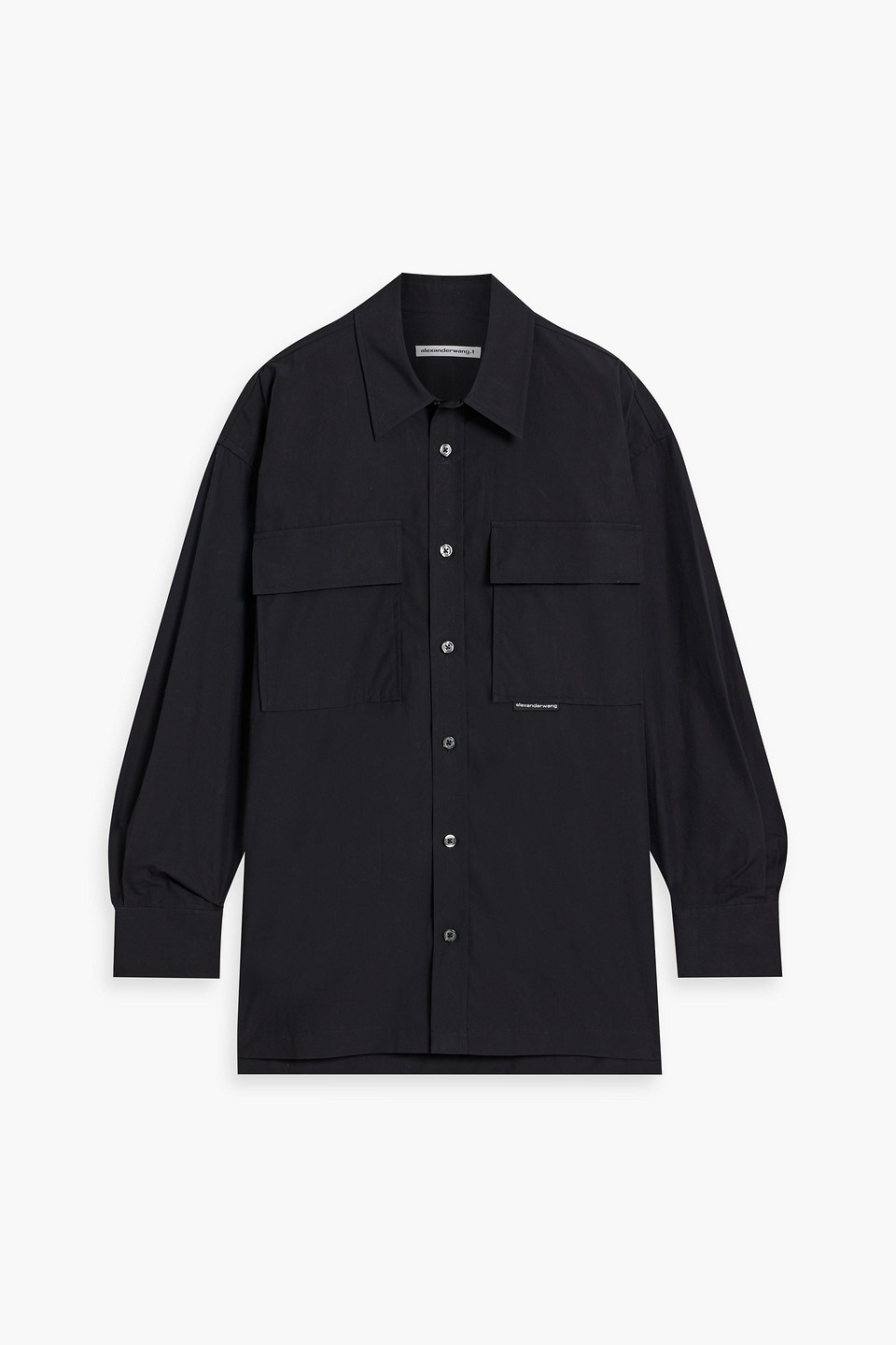 Alexander Wang T Oversized Cotton-poplin Shirt In Black