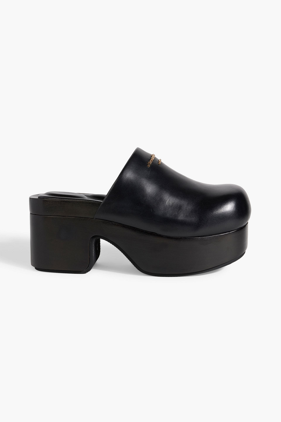 Alexander Wang Embellished Leather Platform Clogs In Black