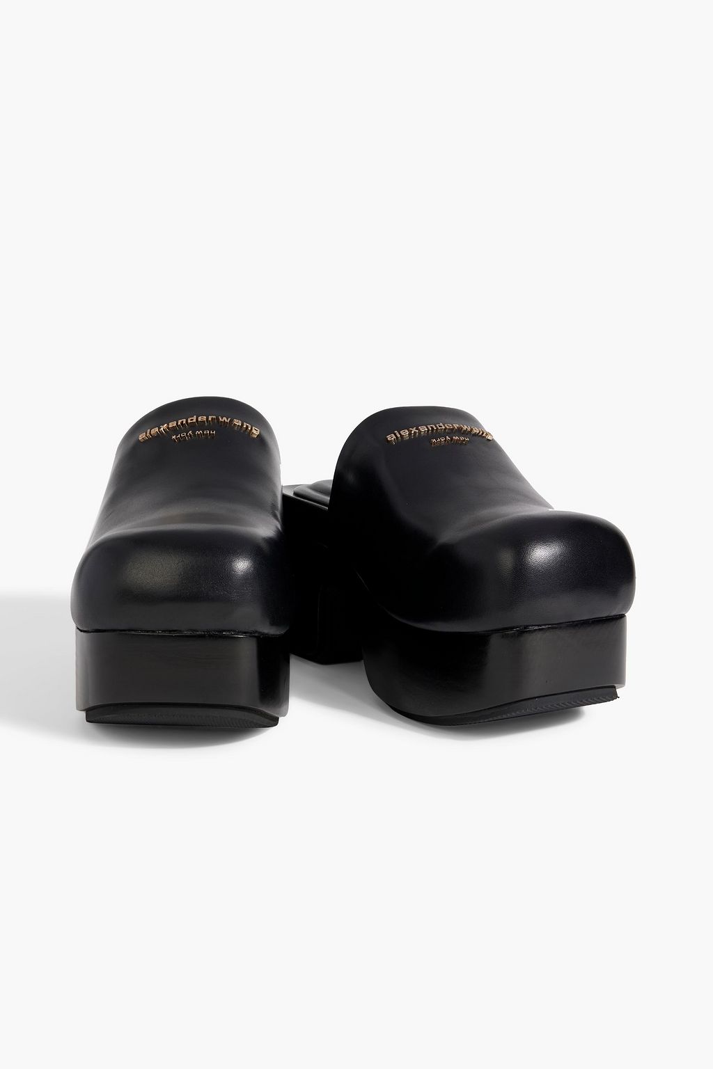 ALEXANDER WANG Embellished leather platform clogs