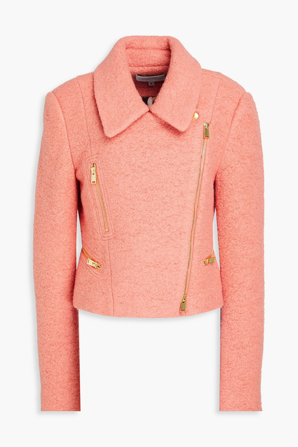 Katya wool-blend bouclé biker jacket