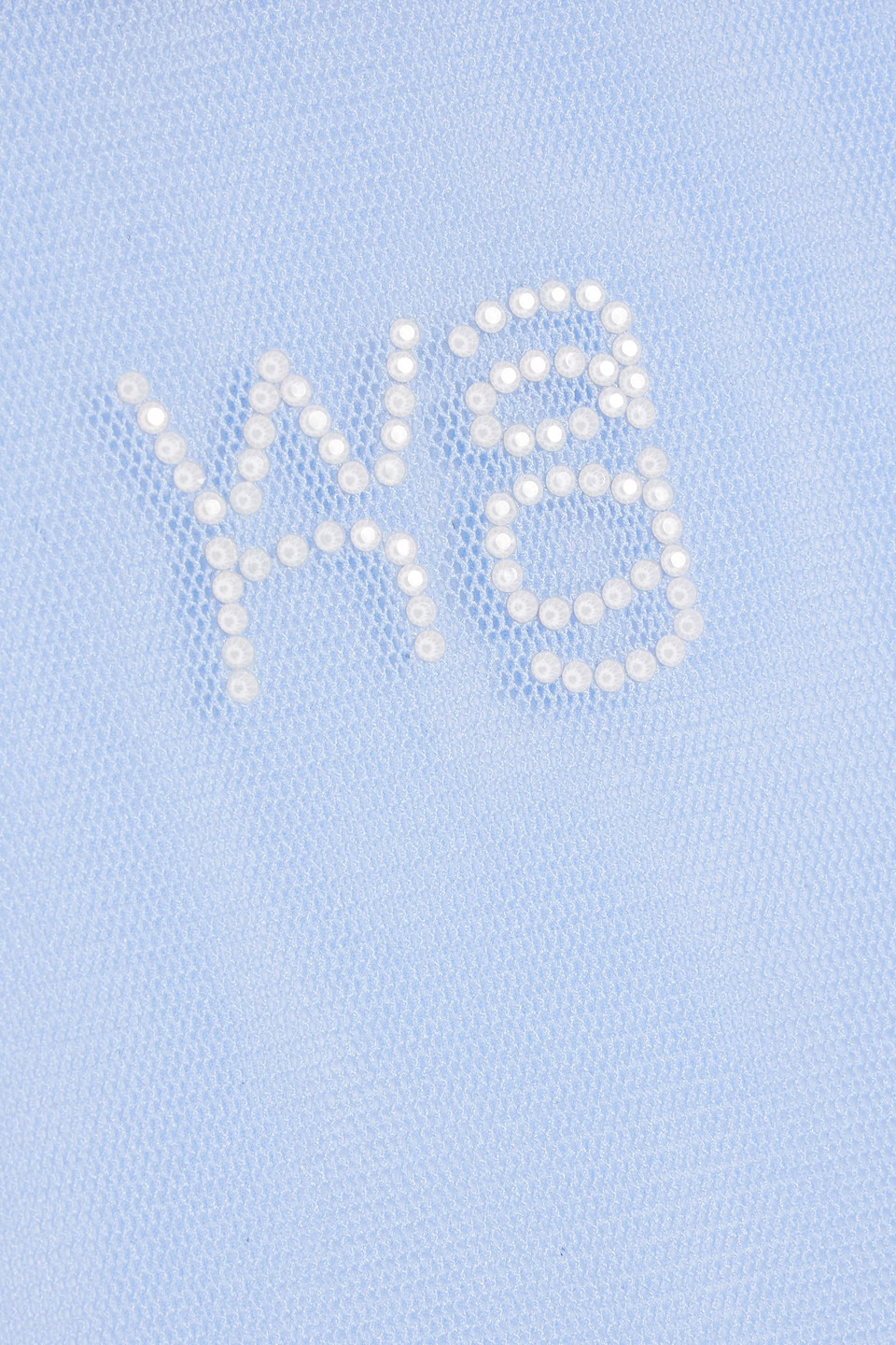 Shop Alexander Wang T Crystal-embellished Stretch-tulle Top In Sky Blue