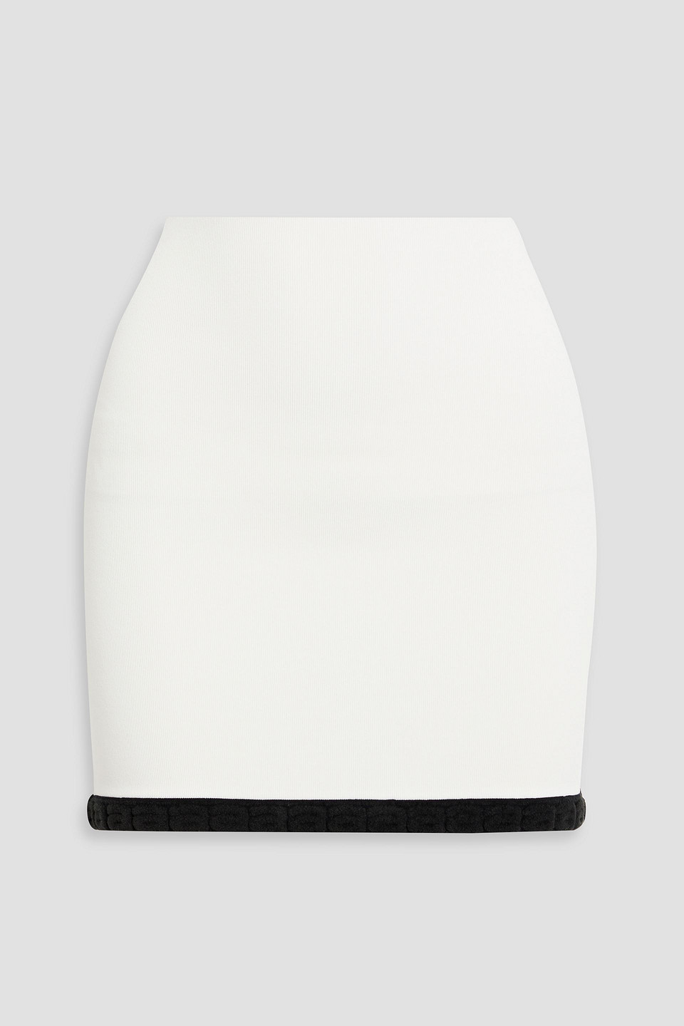 Alexander Wang T Two-tone Stretch-knit Mini Skirt In White