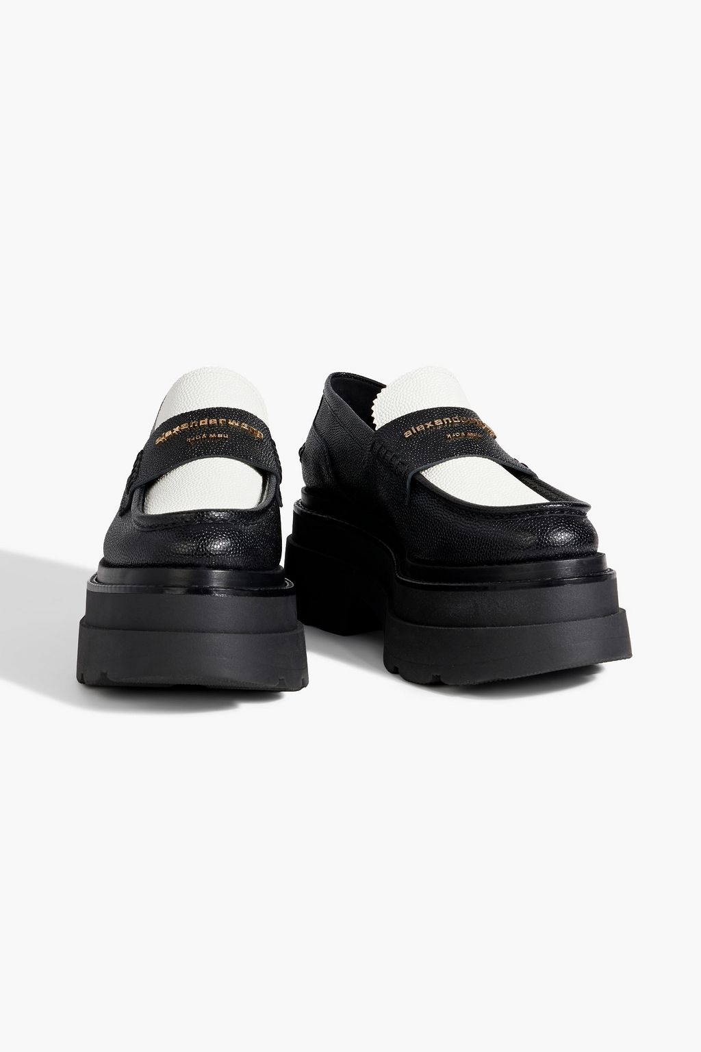 ALEXANDER WANG Carter pebbled-leather platform loafers