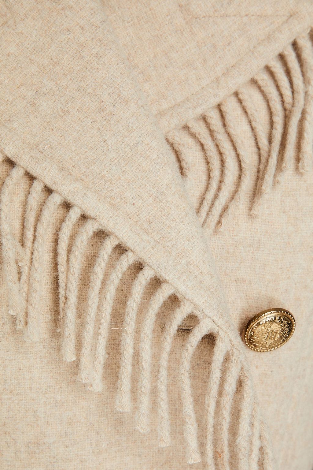 BY MALENE BIRGER Iggie double-breasted fringed wool-blend blazer