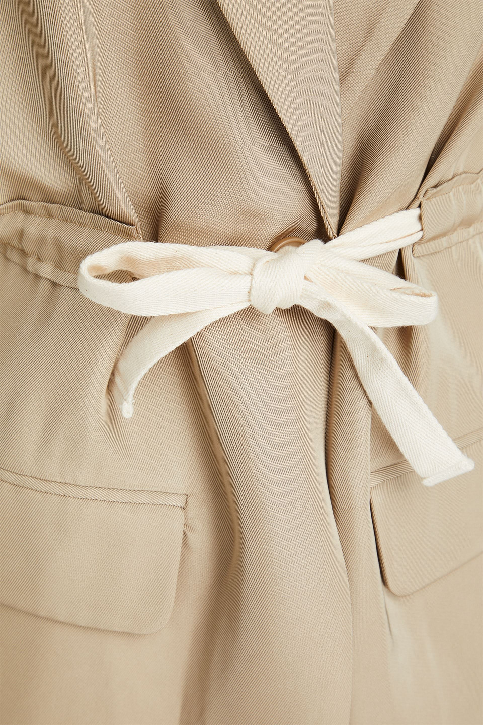 Shop By Malene Birger Biento Satin-twill Blazer In Beige