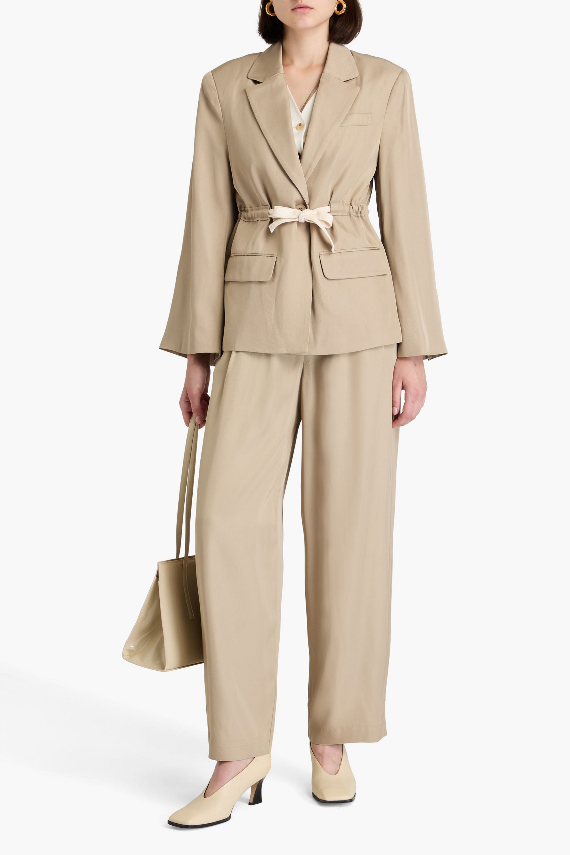 By Malene Birger Biento satin-twill blazer